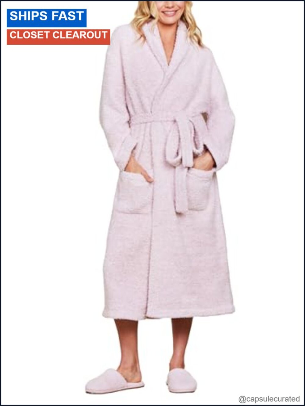 CozyChic Soft Plush Adult Robe Unisex Loungewear Shawl Collar Housecoat